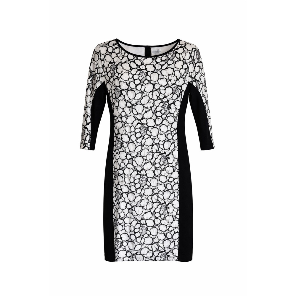 NWT Bisou Bisou Lace Pencil Dress Size 10 Black Ivory Sheath Cocktail
